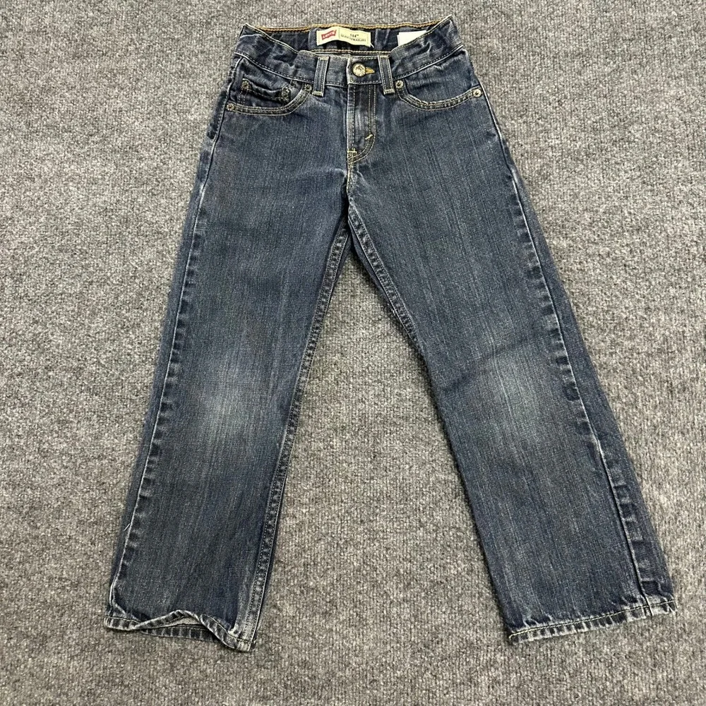 Levi's Jeans Boys Size 7XREG Dark Wash 514 Slim Straight Denim Casual Classic